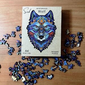 Vibrant Wolf Wooden Puzzle